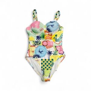 Endless Moon Colorful women’s one piece Swimsuit sz M nwt, 019